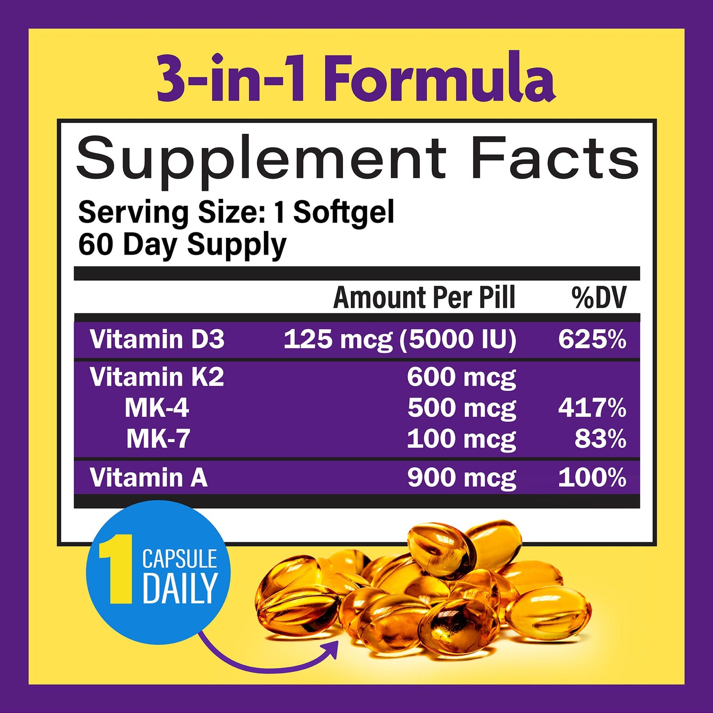Qilark Vitamin D3 + K2 (with Vitamin A)